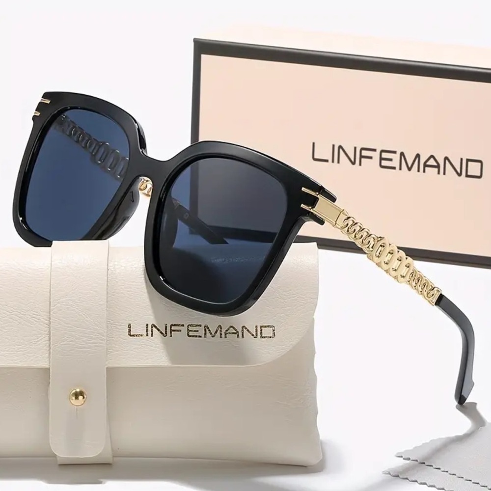 Black Cat Eye Polarized Glasses with case